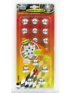 TAMPAS P/ PORCAS DE RODA CROMADAS 17mm