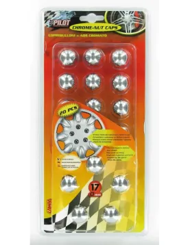 TAMPAS P/ PORCAS DE RODA CROMADAS 17mm