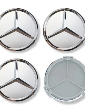 CENTRO JANTE MERCEDES RELEVO CROMADO/ CINZA (UNIDADE)