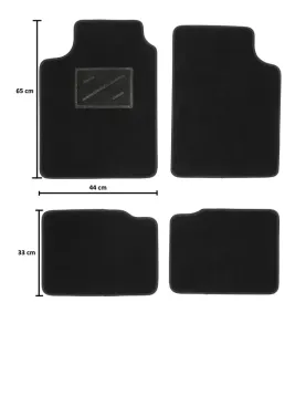 TAPETES DE ALCATIFA UNIVERSAIS PRETO "DOURO" (4 PCS)