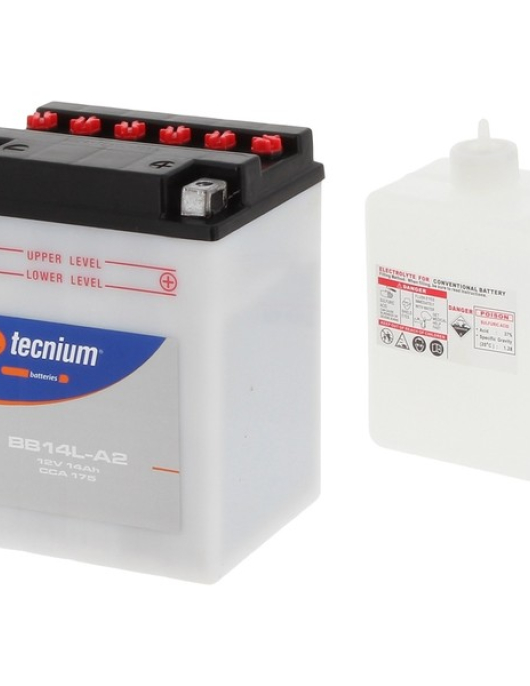 BATERIA DE MOTA = YB14L-A2 12V 14AH 175CCA C/ SIGOU (TECNIUM)
