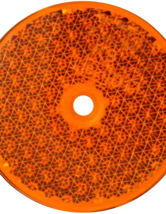 REFLECTOR LARANJA REDONDO 60MM - COM FURO R9 AUTOCOLANTE