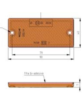 REFLECTOR LARANJA 40X90mm (UNIDADE)