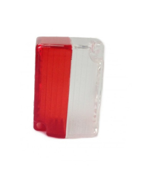 VIDRO P/ FAROLIM PENDURAL VERMELHO/ BRANCO