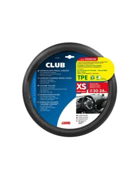 CAPA DE VOLANTE XS "CLUB" EM TPE 30/34CM PRETA