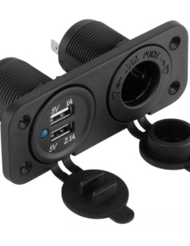FICHA DUPLA ISQUEIRO E USB P/PAINEL 12-24V