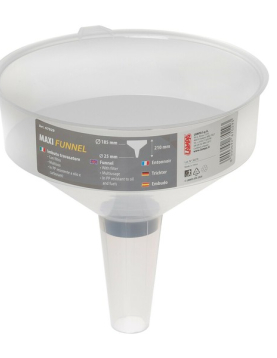 FUNIL MAXI COM FILTRO entrada Ø 185 mm, saída Ø 25 mm, altura 210 mm