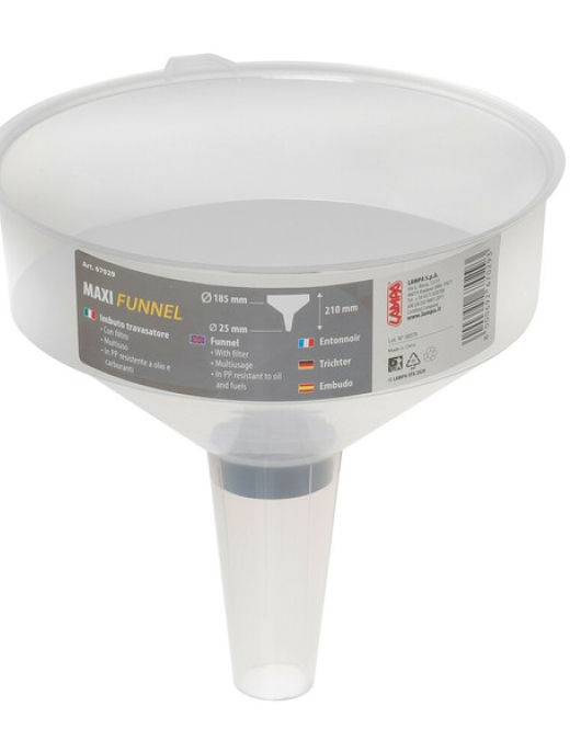 FUNIL MAXI COM FILTRO entrada Ø 185 mm, saída Ø 25 mm, altura 210 mm