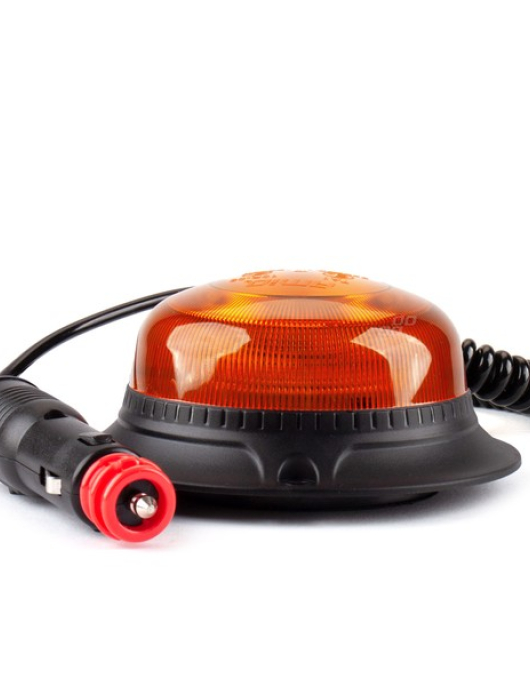 ROTATIVO PIRILAMPO DE LED BAIXO COM FICHA ISQUEIRO 12V / 24V MAGNETICO (AMIO)
