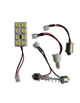 PLACA DE 8 LEDS BRANCOS 30X15MM 12V (UNIDADE) (BTR)