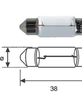 LAMPADA TUBOLAR 12V5W 38mm MAGNETI MARELLI