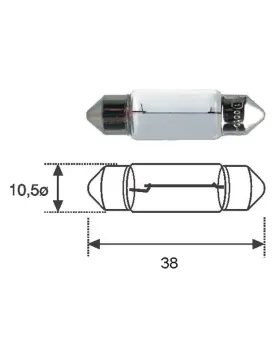 LAMPADA TUBOLAR 12V5W 38mm MAGNETI MARELLI