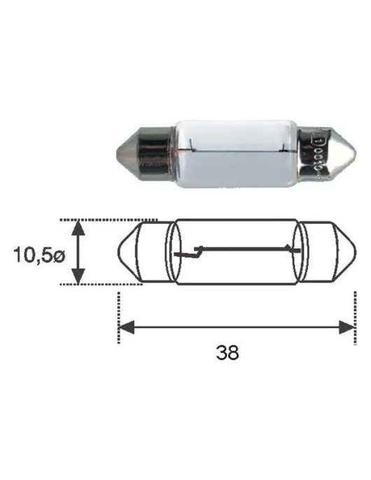 LAMPADA TUBOLAR 12V5W 38mm MAGNETI MARELLI