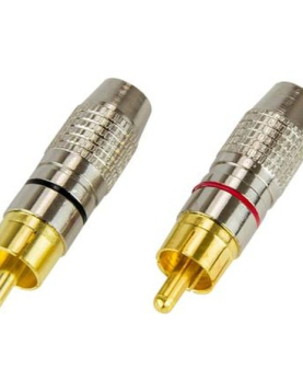 FICHAS RCA MACHO PRETA/VERMELHA (2PCS) (HQ)