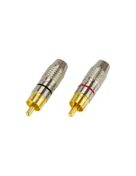 FICHAS RCA MACHO PRETA/VERMELHA (2PCS) (HQ)