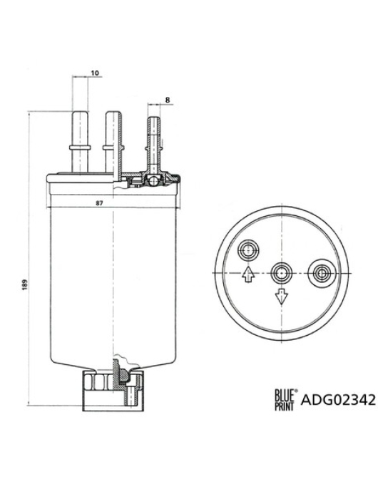 FILTRO DE GASOLEO = FP5614 ADG02342 (MIKFIL)