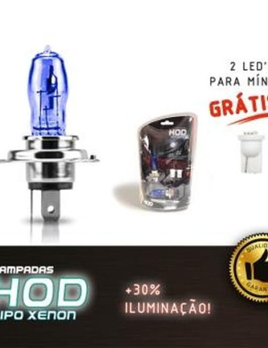KIT LAMPADAS H4 + T10 LED 12V 55W +30% LUZ BRANCA