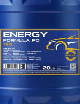 OLEO MANNOL 5W40 ENERGY FORMULA PD 20Ltr C/ SIGOU INCLUIDO