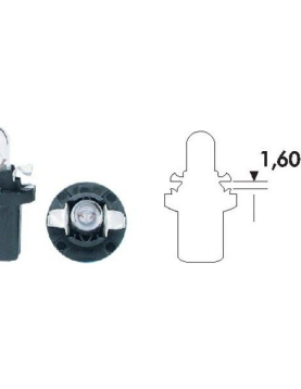 LAMPADA 12V 1.2W CASQUILHO PLASTICO B8.5D UNIDADE (MAGNETI MARELLI)