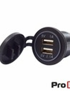 FICHA TOMADA USB DE EMBUTIR 12-24V 2.1A+1A