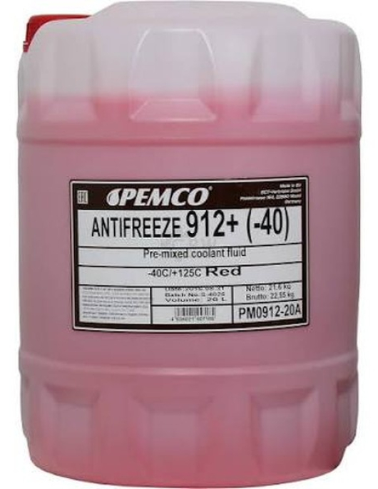 ANTI-CONGELANTE G12+ (-40/+125ºC) VERMELHO 20Ltr (PEMCO)