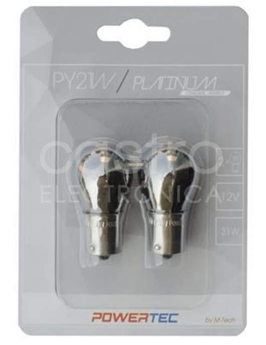 LAMPADAS CROMADAS DESCENTRADA PY21W 12V BAU15s (Chrome)