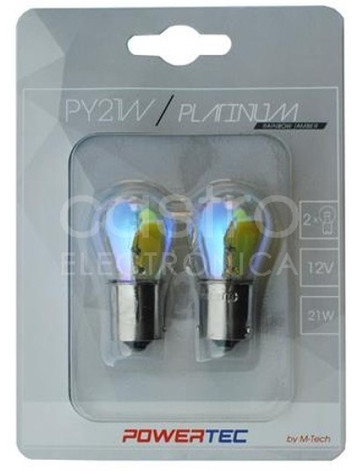 LAMPADAS ESPELHADAS PY21W 12V BAU15s LARANJA DESCENTRADA (RAINBOW)