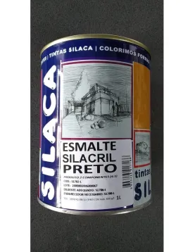 ESMALTE ACRILICO SILACRIL BRILHO DIRETO PRETO 1Ltr (SILACA)