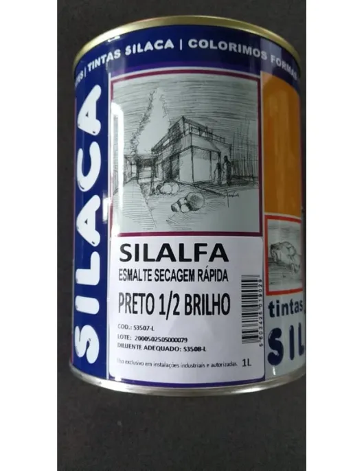ESMALTE PRETO FOSCO / MEIO BRILHO SINTETICO 1L SILALFA