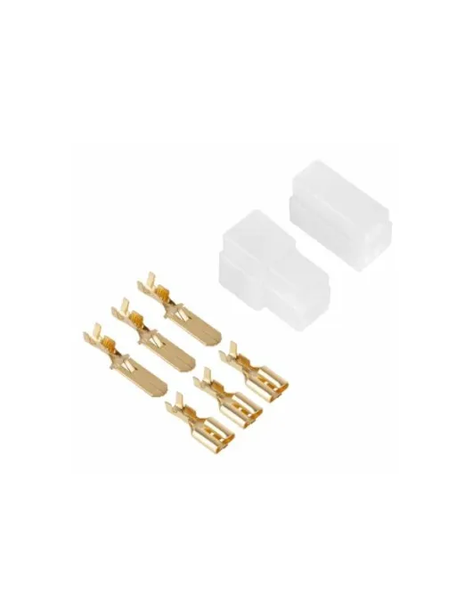 FICHA PLASTICO 3 PINOS MACHO E FEMEA C/ TERMINAIS