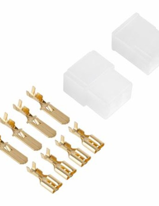 FICHA PLASTICO 4 PINOS MACHO E FÊMEA C/ TERMINAIS