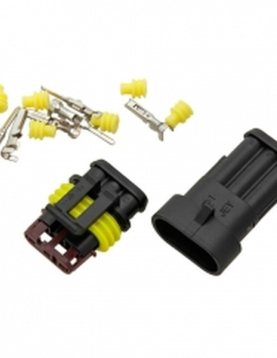 FICHA PLASTICA 3 PINS SUPERSEAL COM TERMINAIS