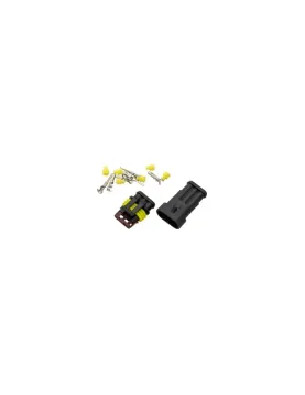 FICHA PLASTICA 3 PINS SUPERSEAL COM TERMINAIS