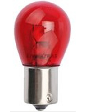 LAMPADA 12V 21W VERMELHA BA15S POLO CENTRADO (UNIDADE)