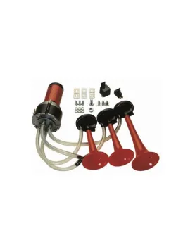 BUZINA AR 3 CORNETAS C/ COMPRESSOR 12V