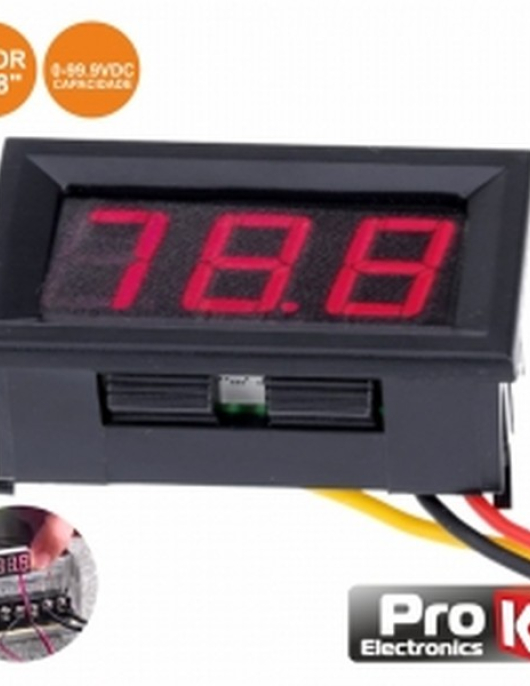 VOLTIMETRO DIGITAL 0-99.9 Vdc C/ ARO (PROK)