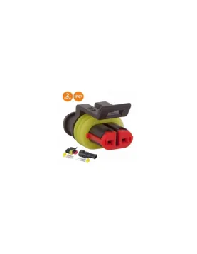 FICHA PLASTICA 2 PINS SUPERSEAL COM TERMINAIS