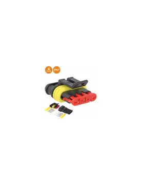 FICHA PLASTICA 4 PINS SUPERSEAL COM TERMINAIS